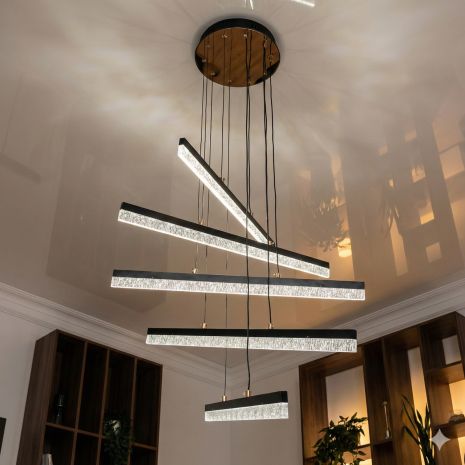 Дизайнерська лед люстра Diasha 70W до 16 м² колір Чорний SX1016/5BK