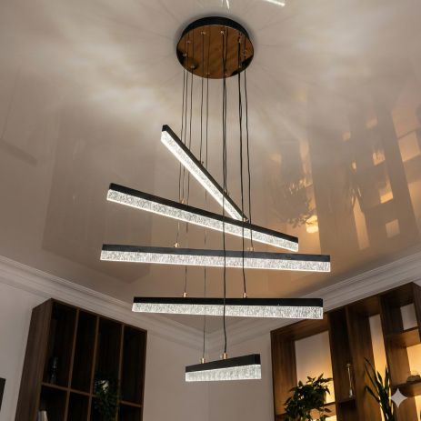 Дизайнерська лед люстра Diasha 70W до 16 м² колір Чорний SX1016/5BK