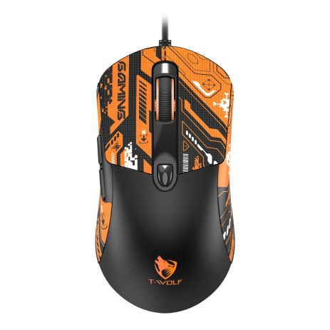 USB Миша Ігрова TWolf G550 Чорно-жовтогарячий