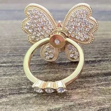 Попсокет тримач для телефона метелик із стразами кристали на палець PopSocket