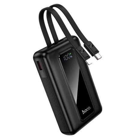 Повербанк HOCO J162A Full power 22.5W+PD20W fully compatible power bank with two cables(20000mAh) Black