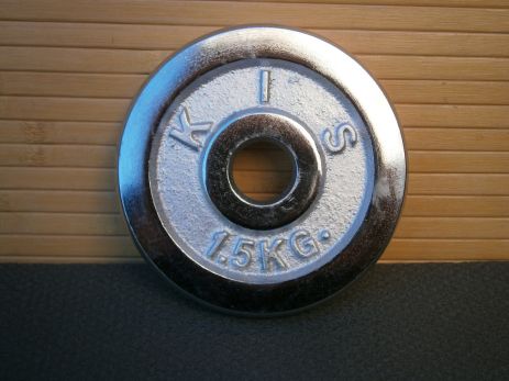 Диск металевий хромований 1,5 кг на гриф діаметом 25 мм / 1 шт