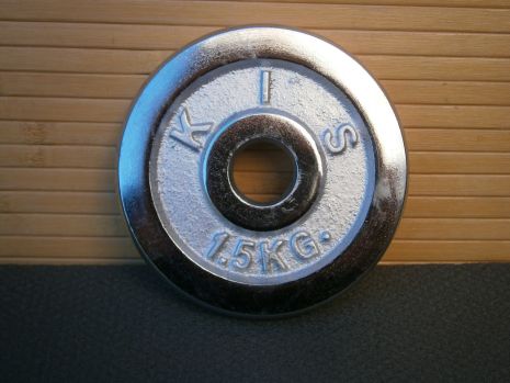 Диск металлический хромированный 1,5 кг на гриф диаметом 25 мм / 1 шт.