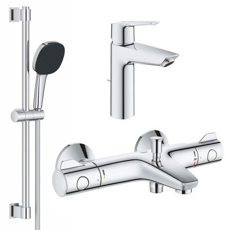 Комплект змішувачів для ванної кімнати з термостатом Grohe QuickFix UA202304TS