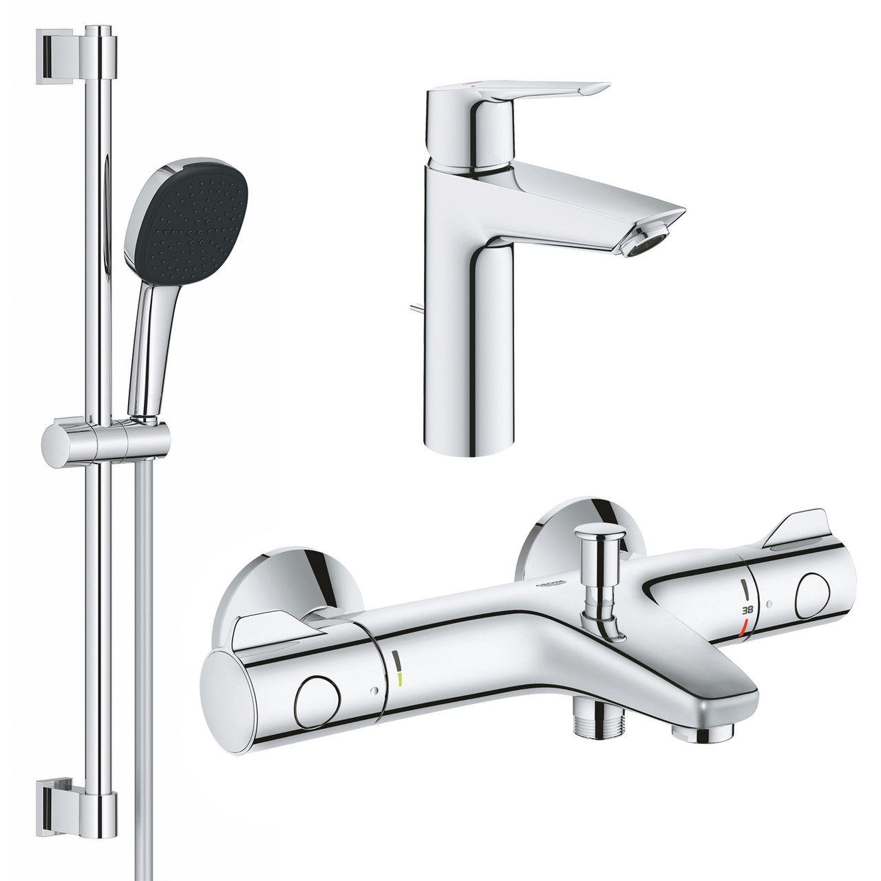 Комплект змішувачів для ванної кімнати з термостатом Grohe QuickFix UA202304TS Комплект змішувачів для ванної кімнати з термостатом Grohe QuickFix UA202304TS