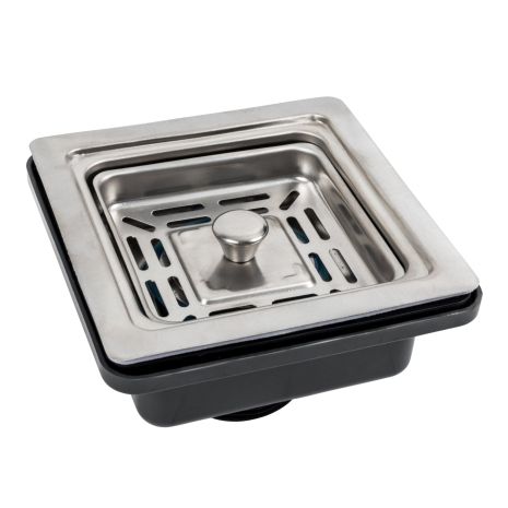 Верхняя квадратная часть сифона VALESO под мойку Handmade (нержавейка)