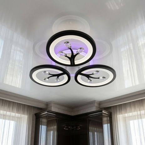 Небольшая люстра в спальню Diasha 50W до 12 м² цвет Черный 8135/3BK 3col dim