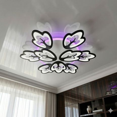 Люстра в зал Diasha 185W до 30 м² цвет Черный 8148/6+3BK 3col dim