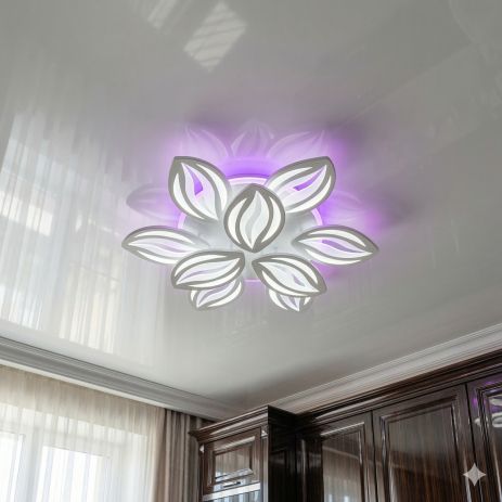 Люстра для кухни студии Diasha 165W до 30 м² цвет Белый 8092/6+3WH 3col dim