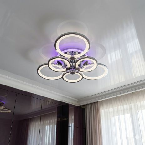 LED люстра Diasha 82W до 18 м² цвет Хром D8022/3+3HR 3col dim