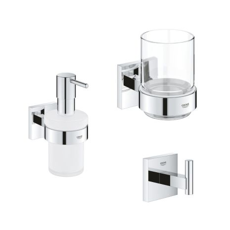 Набор аксессуаров для ванной комнаты Grohe QuickFix Start Cube 3 в 1 BF40961SC