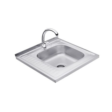 Набор кухонная мойка Kroner KRP Satin - 6060R (0.6 мм) + смеситель для кухни Agua Leon - C032