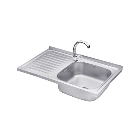 Набор кухонная мойка Kroner KRP Satin - 5080R (0.8 мм) + смеситель для кухни Agua Leon - C032