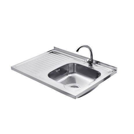 Набор кухонная мойка Kroner KRP Polierte - 6080R (0.6 мм) + смеситель для кухни Agua Leon - C032