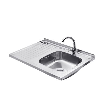 Набор кухонная мойка Kroner KRP Polierte - 6080R (0.6 мм) + смеситель для кухни Agua Leon - C032