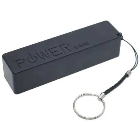 Корпус міні-повербанку DIY Rectangular під АКБ 1*18650 до 3400 mAh, USB-A, microUSB, 5V 2A BLACK-WHITE
