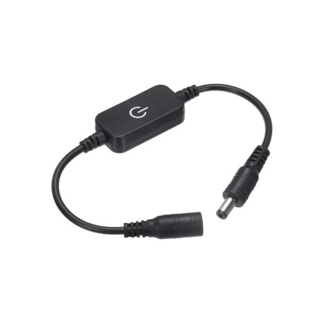 Діммер сенсорний, DC F to M (FM) 5.5-2.1mm 12-24V 6A, з вимикачем (On/Off) та регулюванням яскравості, (30cm) Black