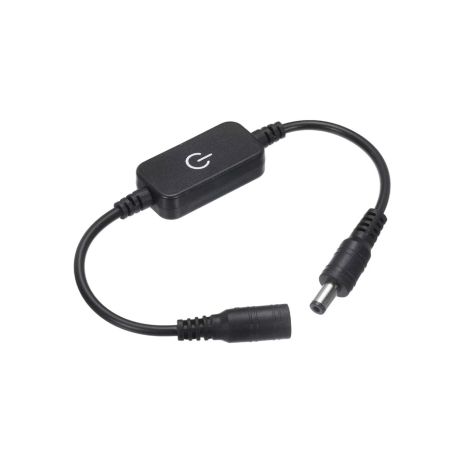 Диммер сенсорный, DC F to M (FM) 5.5- 2.1mm 12-24V 6A, с выключателем (On/Off) и регулировкой яркости, (30cm) Black