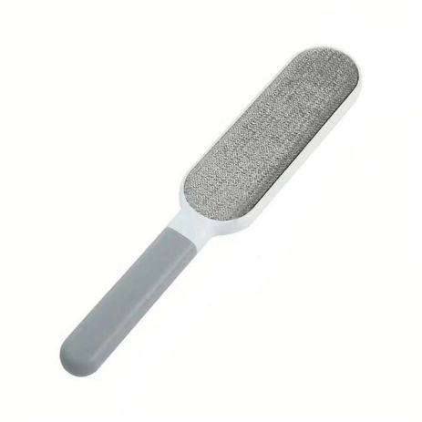 Щітка для чищення вовни та текстильних поверхонь двостороння багаторазова Grey-White