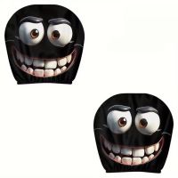 Чохол на підголівник автомобіля з принтом "Посмішка" комплект 2шт, Polyester, black