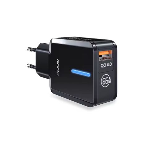 Мережевий розрядний пристрій QOOVI USB 4,0/3,0 Output: 66W/ 6A (Max) з LED індикатором, Black