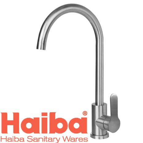 Змішувач на кухню Haiba нержавіючий Dax 11 кухня кругла високий з нержавіючої сталі