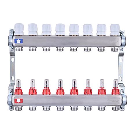 Балки на 8 контурів гребінка на 8 виходів з витратами та термоклапанами колекторний блок на 8