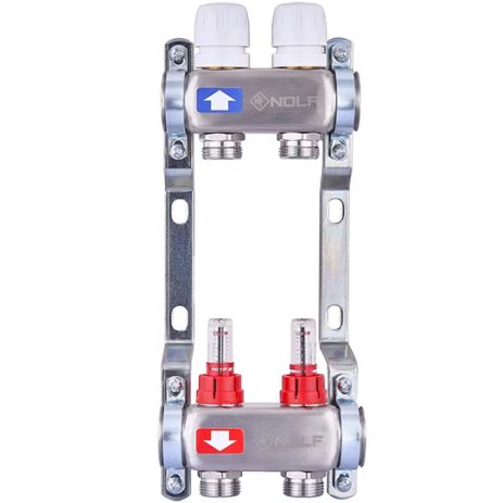 Балки на 2 контури гребінка на 2 виходи з витратомірами і термоклапанами колекторний блок на 2