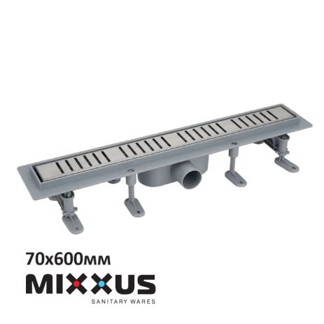 70x600 60см Трап душовий лінійний з комбінованим закривом сухий/мокрий закрив трап під плитку жолоб для душу 600