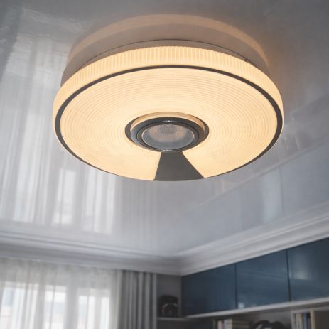 Светильник с радужной подсветкой Diasha 45W до 10 м² цвет Белый+Хром DB-8309/300RGB+MP3