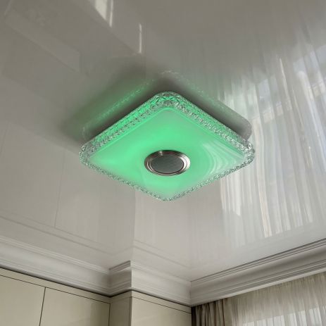 Потолочный свет с колонкой Diasha 45W до 10 м² цвет Белый+Хром DB-8501C/280x280RGB+MP3+T