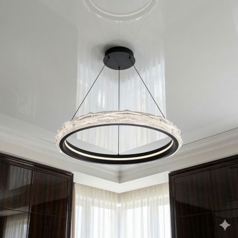 Люстра кольца в холл Diasha 95W до 20 м² цвет Черный 583-600BK Люстра кольца в холл Diasha 95W до 20 м² цвет Черный 583-600BK