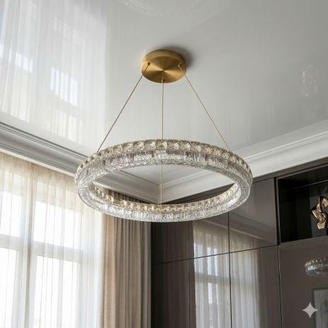 Люстра на одно кольцо LED Diasha 95W до 20 м² цвет Золото MD6027/600S-gold