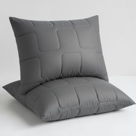 Набір подушок ManMaker IDEIA 50х70 см 2 шт з блискавкою штучний пух, гіпоалергенний, сірий (8-36309*001)
