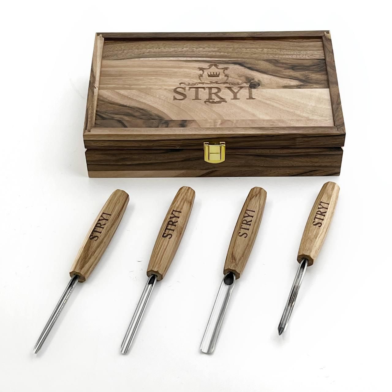 Набір компактних стамесок для різьблення по дереву “STRYI” Profi 4 шт Набір компактних стамесок для різьблення по дереву “STRYI” Profi 4 шт