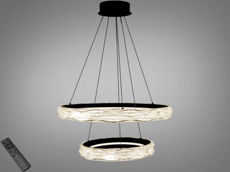 Люстра два кольца в современный зал Diasha 152W до 25 м² цвет Черный 583-600+400BK