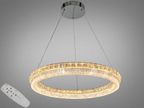 Люстра кольцо с изменением высоты Diasha 95W до 20 м² цвет Хром MD6027/600HR