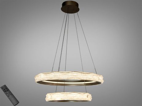 Люстра кольца для высоких потолков Diasha 152W до 25 м² цвет Золото 583-600+400G