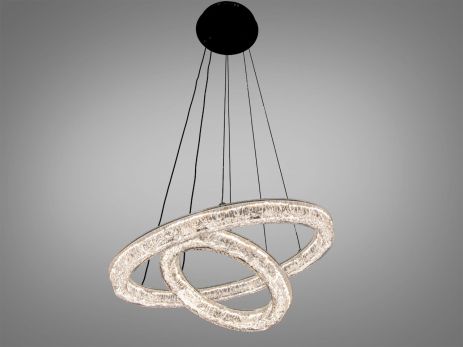 Люстра кольца подвесная в спальню Diasha 54W до 12 м² цвет Черный 1712/500+300ABK