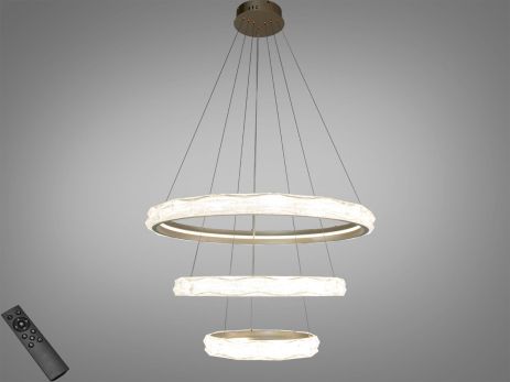 Люстра три кольца в зал Diasha 250W до 40 м² цвет Золото 583-800+600+400G