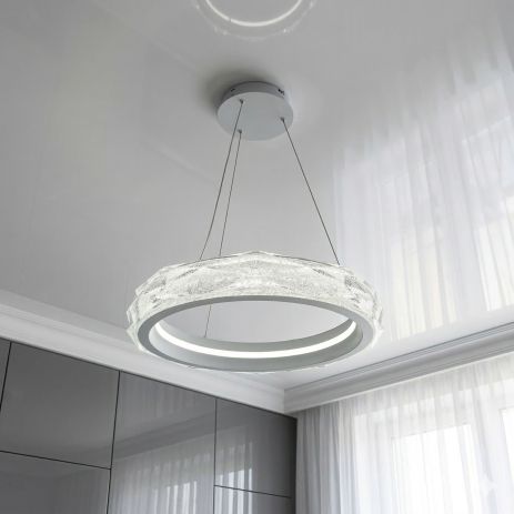 Люстра одно кольцо в спальню LED Diasha 52W до 12 м² цвет Белый 583-400WH