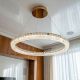 Люстра кільце 80 см LED у вітальню Diasha 130W до 20 м² колір Золото MD6027/800S-gold