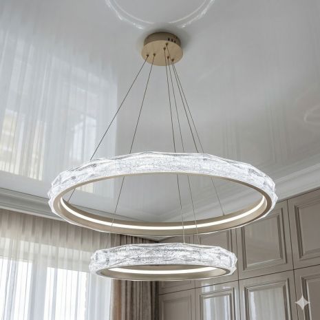 Люстра кільце LED підвісна Diasha 200W до 35 м² колір Золото 583-800+500G