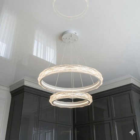 Люстра два кольца с диммером Diasha 152W до 25 м² цвет Белый 583-600+400WH