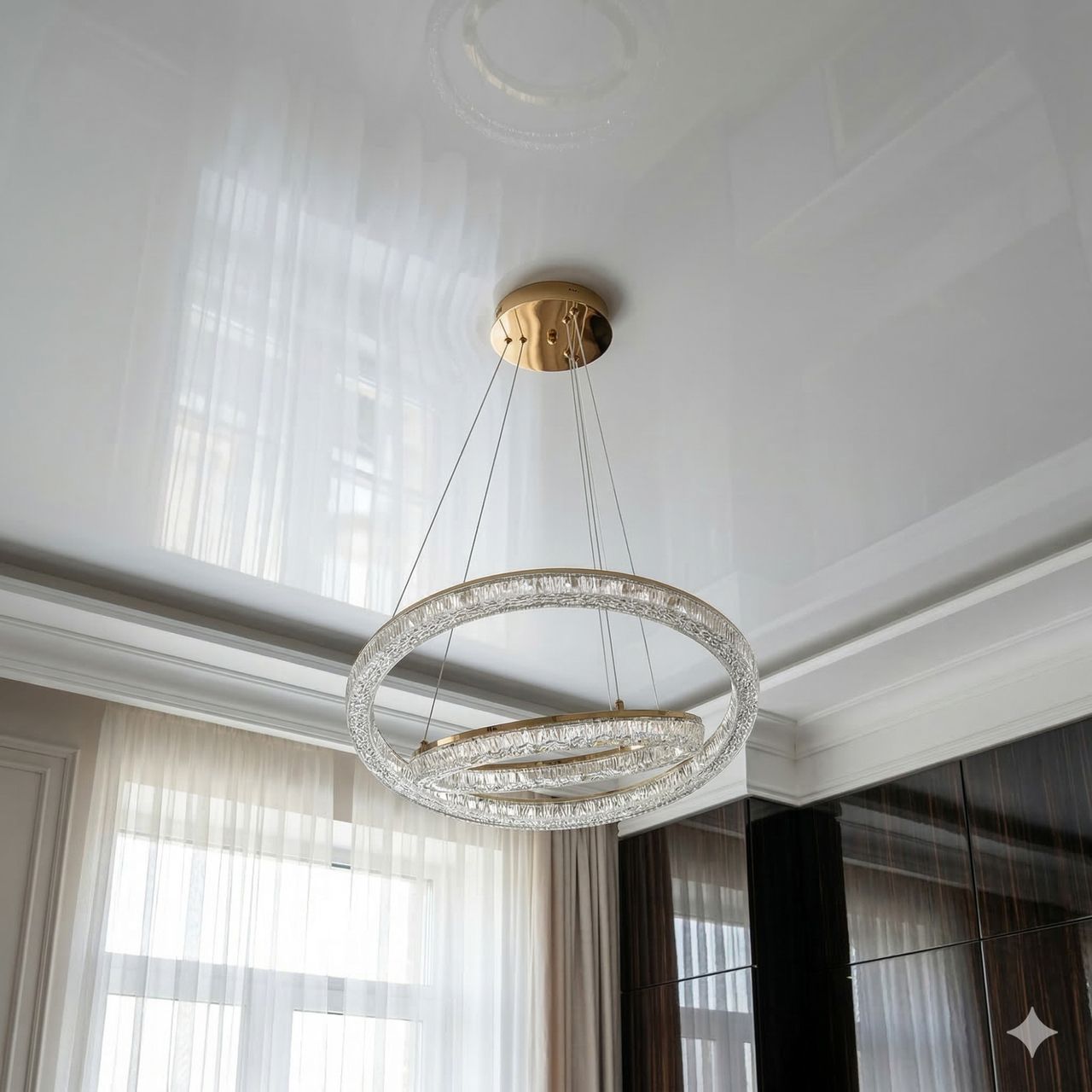 Регульована підвіска два кільця Diasha 70W до 16 м² колір Золото 1712/600+400G Регульована підвіска два кільця Diasha 70W до 16 м² колір Золото 1712/600+400G