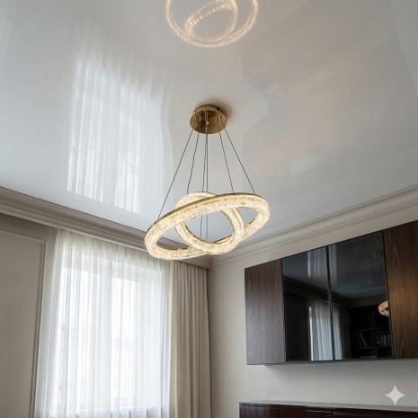 Світлодіодна люстра на два рівні Diasha 54W до 12 м² колір Золото 1712/500+300G