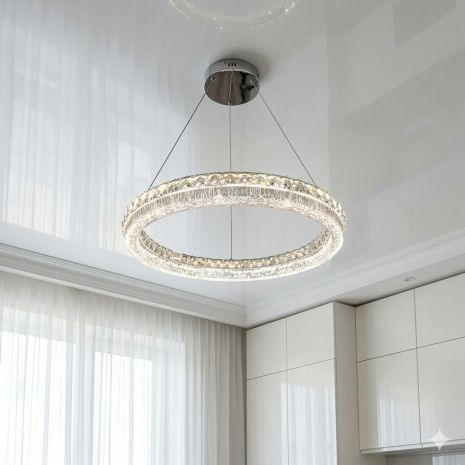 Люстра кільце з регулюванням висоти Diasha 95W до 20 м² колір Хром MD6027/600HR