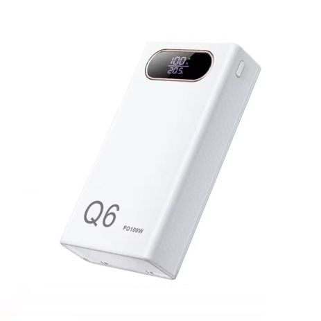 Корпус DIY Q6 під АКБ 6х21700 100W PD (20V/5A Max) 2xType-C 2xUSB-A WHITE