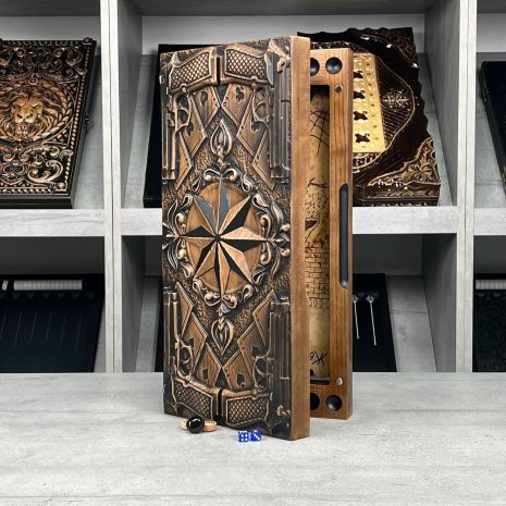 Нарди дерев'яні Зірка зі скляним ігровим полем 50х25см