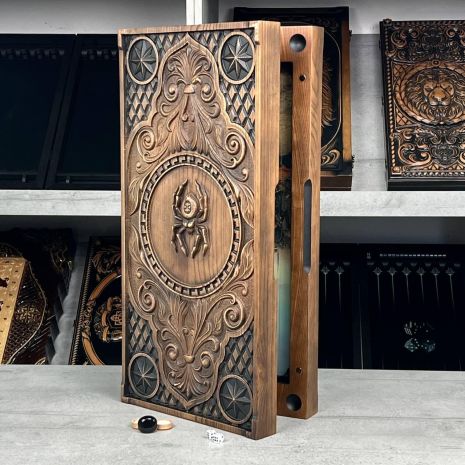 Нарды деревянные Паук/Скорпион со стеклом 60х30см